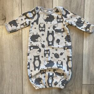 Lamaze Baby Sleep Gown with Animal Print Gray Unisex Size 3 month